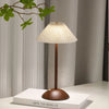 Portable LED Table Lamp – Wood Base, Fabric Shade, Touch Dimming & Rechargeable