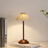 Portable LED Table Lamp – Wood Base, Fabric Shade, Touch Dimming & Rechargeable