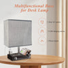 Modern Bedside Table Lamp – 15.7" with Dual USB Charging Ports, 3 Brightness Levels & Free LED Bulb