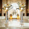 Tall Floor Mirror Vase – Large Crushed Diamond Glass Centerpiece for Modern Home Décor