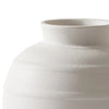 Textured Ribbed Ceramic Vase – 8" Rustic White Home Décor with Wide Opening