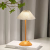 Portable LED Table Lamp – Wood Base, Fabric Shade, Touch Dimming & Rechargeable