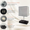 Modern Bedside Table Lamp – 15.7" with Dual USB Charging Ports, 3 Brightness Levels & Free LED Bulb