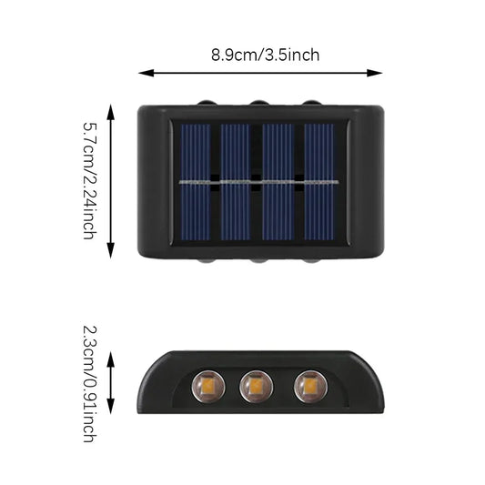 Solar LED Wall Light – Outdoor Waterproof, Dusk to Dawn