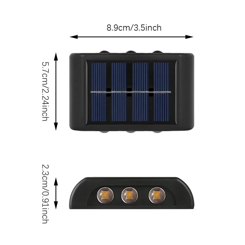 Solar LED Wall Light – Outdoor Waterproof, Dusk to Dawn