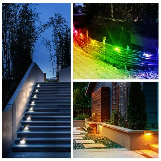 Stair LED Solar Lamp IP65 Outdoor Garden Light Pathway Yard Patio Steps Fence Lamps Garden Decor Solar Light Outdoors
