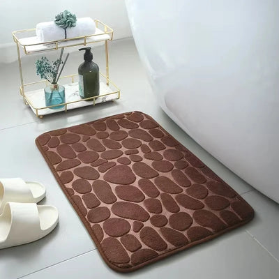 VIKAMA Pebble Embossed Entryway Mat—Absorbent, Non - Slip & Minimalist Design for Bathroom, Doorstep & Home Decor