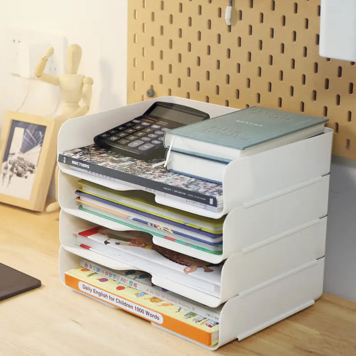 White A4 Paper Drawer Storage Cabinet for Office & Students